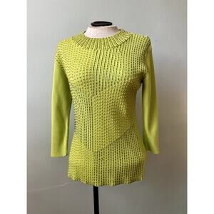 90s Vintage Beaded Ribbed Sweater by SIDEFFECTS - Size Small